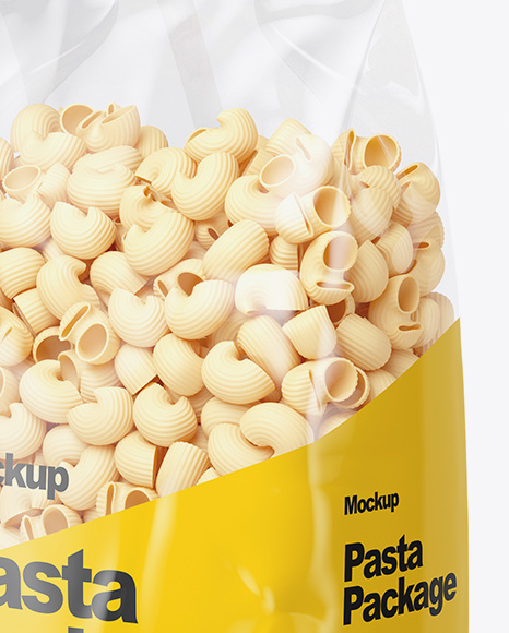 Pipe Doppia Rigatura Pasta Mockup - Half Side View