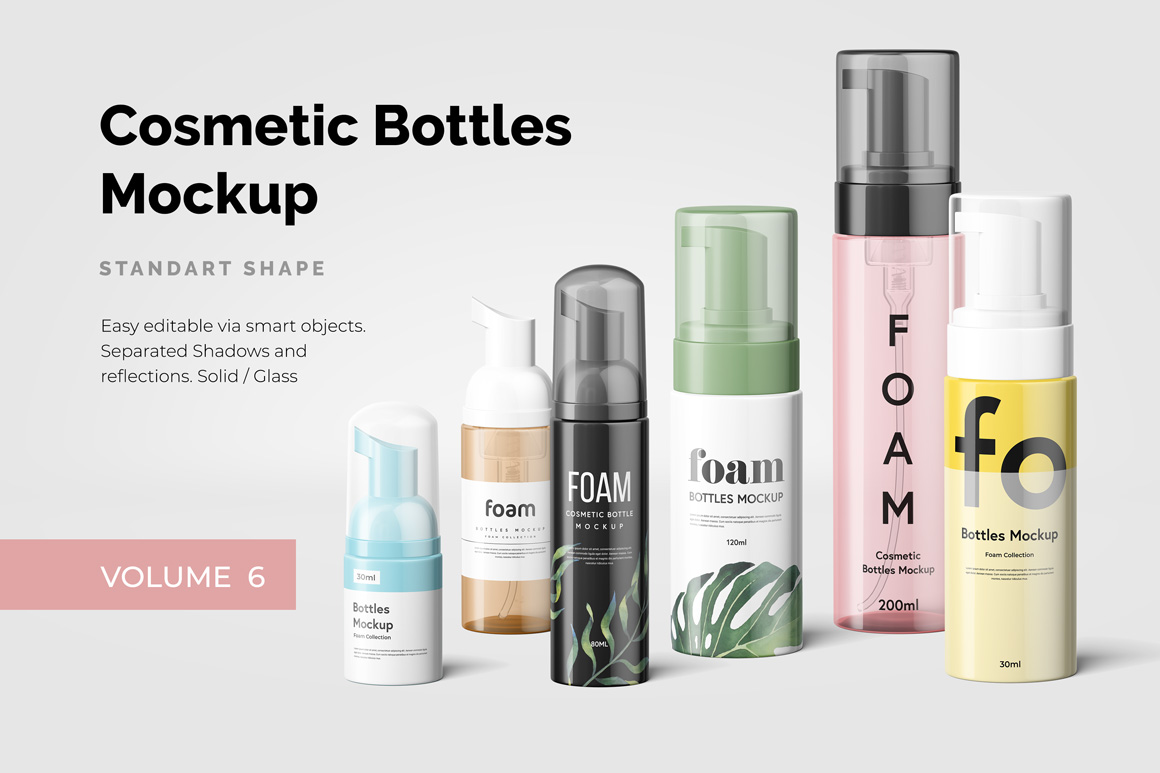 Cosmetic Bottles Mockup Vol.6