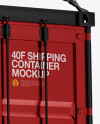 40F Shipping Container with Slings Mockup - Halfside View