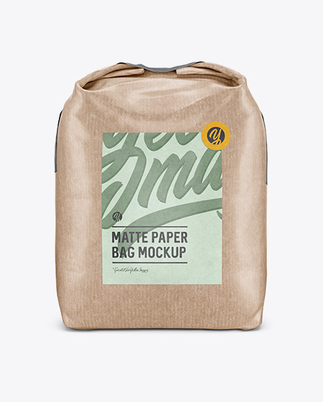 1 kg Kraft Paper Bag Mockup - Front View