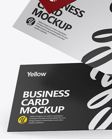 Three Textured Business Cards Mockup