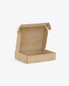 Kraft Opened Box Mockup - Half Side View