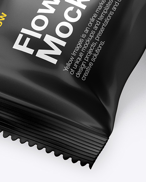 Matte Flow Pack Mockup - Halfside View (High-Angle Shot)