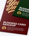 Two Textured Business Cards Mockup - Half Side View