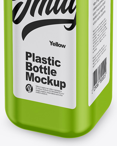 Matte Square Bottle Mockup - Half Side View