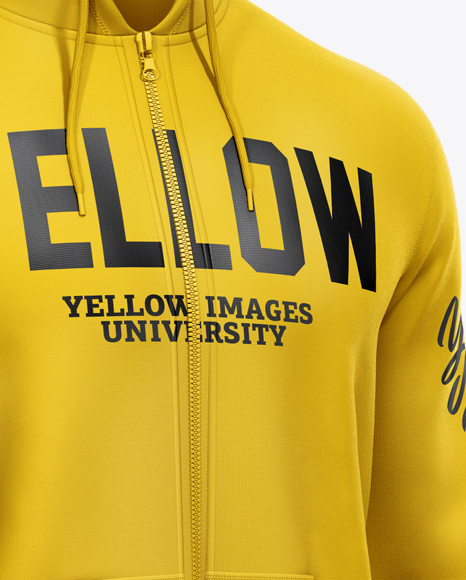 Men’s Full-Zip Hoodie Mockup - Half Side View