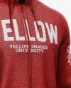 Melange Men’s Full-Zip Hoodie Mockup - Half Side View