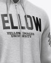 Melange Men’s Full-Zip Hoodie Mockup - Half Side View