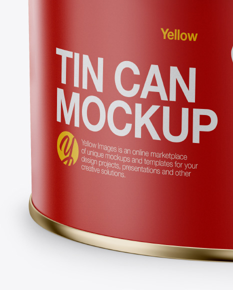 Tin Can Mockup - Front View (High-Angle Shot)