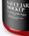 Glossy Sauce Jar Mockup (High Angle Shot)