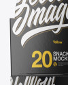 20 Metallic Snack Bars Box Mockup - Half Side View