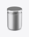 Matte Metallic Sauce Jar Mockup (High Angle Shot)