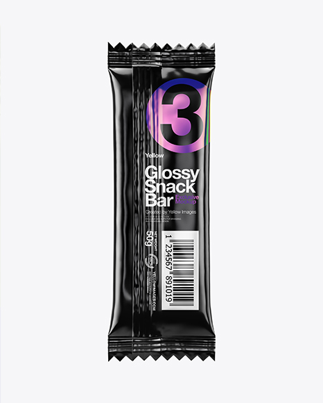 Glossy Snack Bar Mockup - Back View