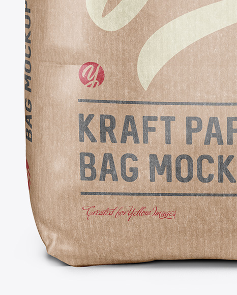 2 kg Kraft Paper Bag Mockup - Front View