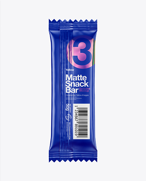 Matte Snack Bar Mockup - Back View