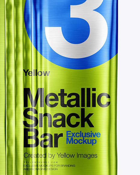 Metallic Snack Bar Mockup - Back View