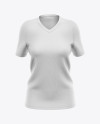 Women`s V-Neck T-Shirt Mockup - Front View