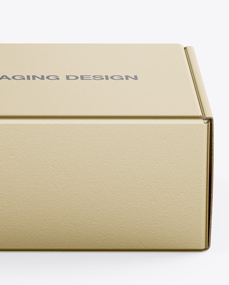 Metallic Box Mockup - Front View (High-Angle Shot)