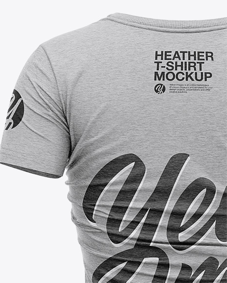 Women’s Heather Slim-Fit V-Neck T-Shirt Mockup - Back View