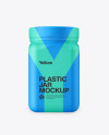 Plastic Jar in Matte Shrink Sleeve Mockup - Front View