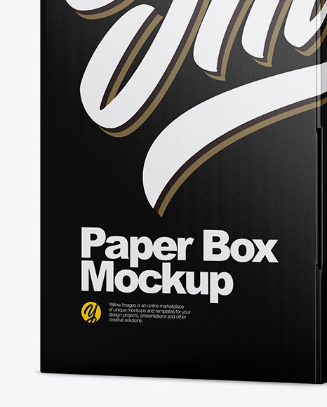 Glossy Paper Box Mockup - Half Side View