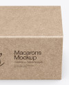 Opened Kraft Paper Box With Macarons Mockup - High-Angle Shot