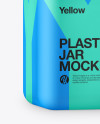 Plastic Jar in Matte Shrink Sleeve Mockup - Half Side View