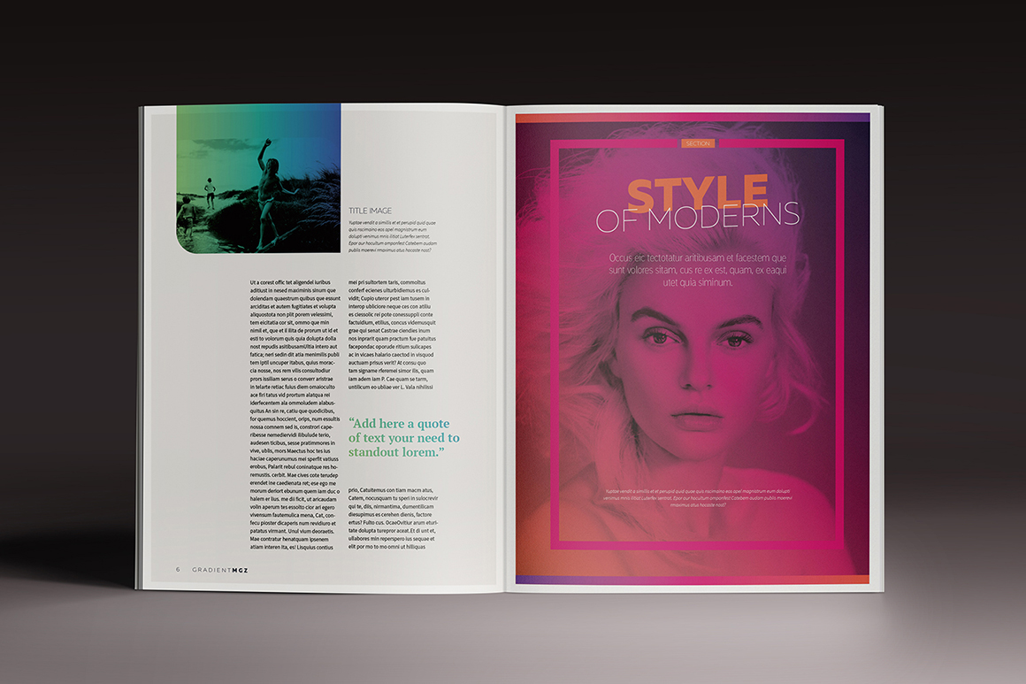 Gradient Magazine Indesign Template