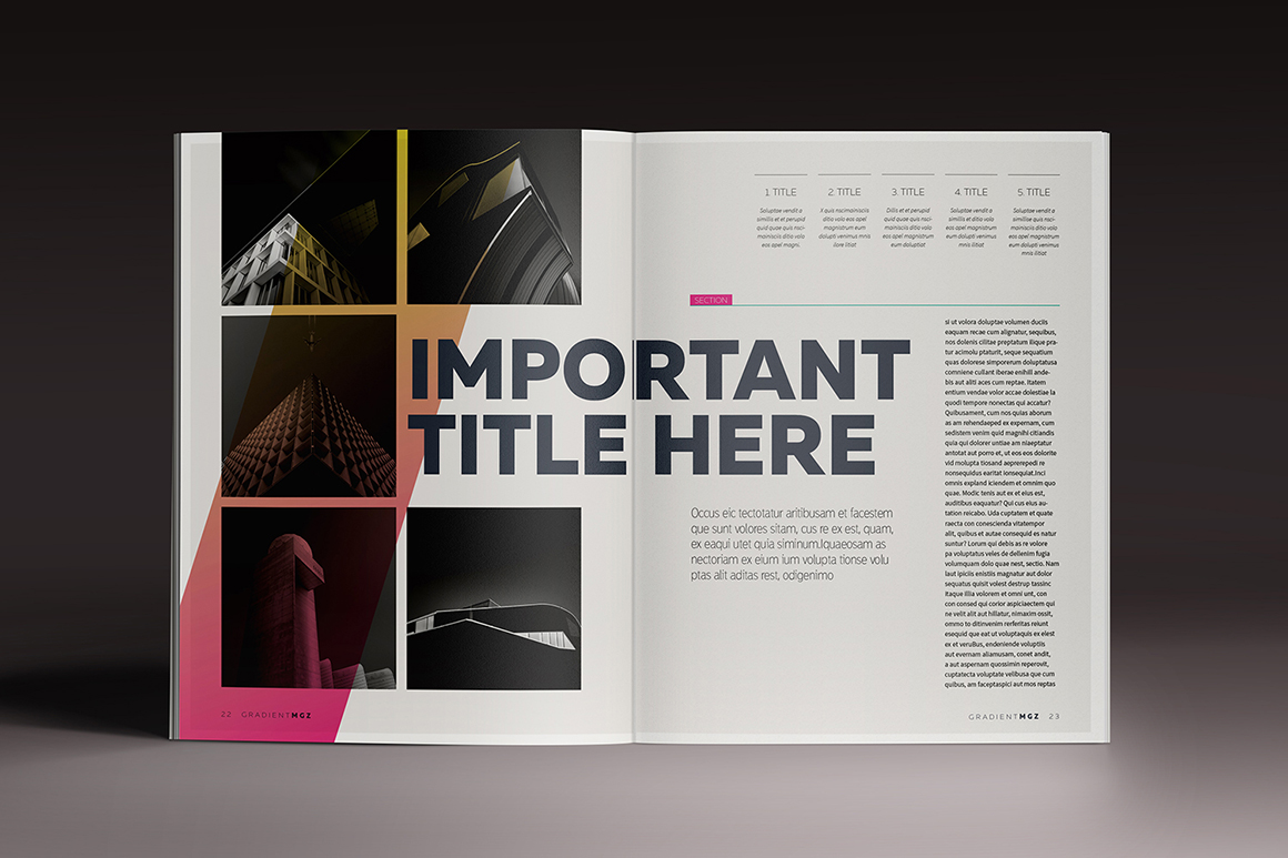 Gradient Magazine Indesign Template