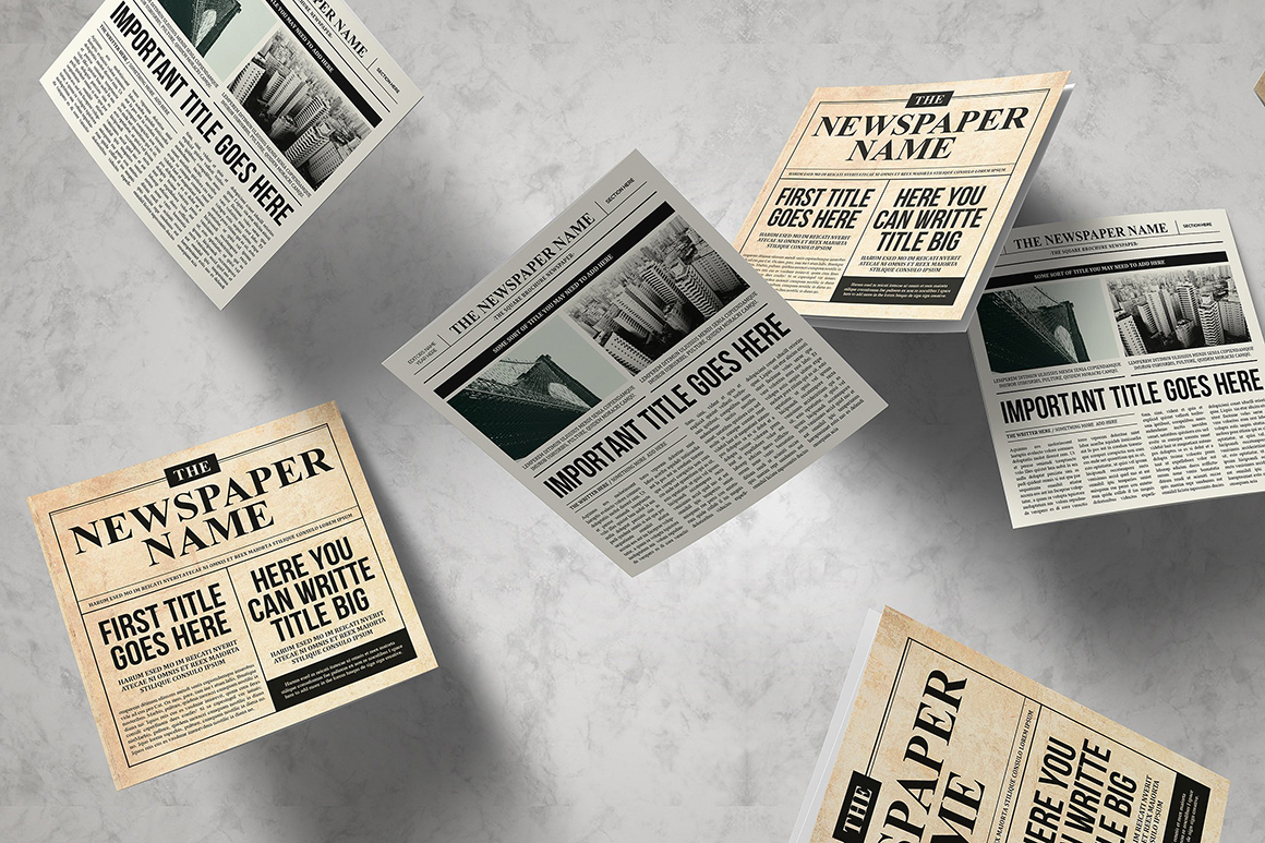 Newspaper Square Brochure Trifold