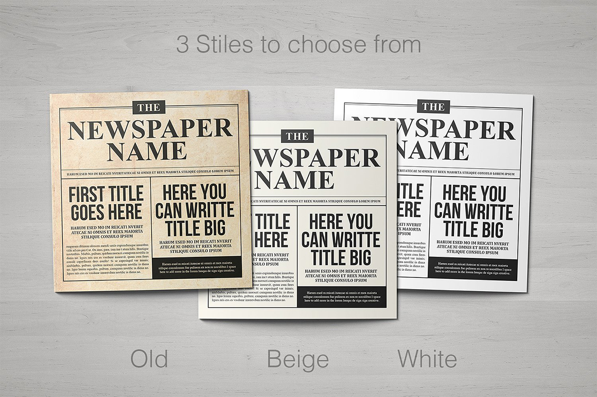 Newspaper Square Brochure Trifold