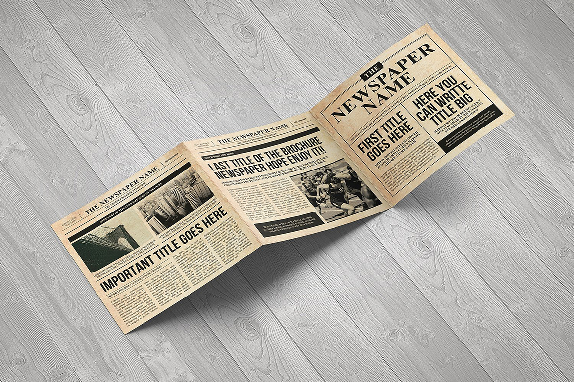 Newspaper Square Brochure Trifold