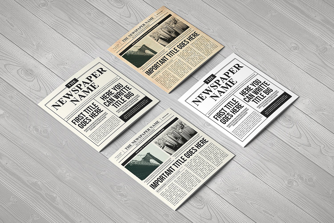 Newspaper Square Brochure Trifold