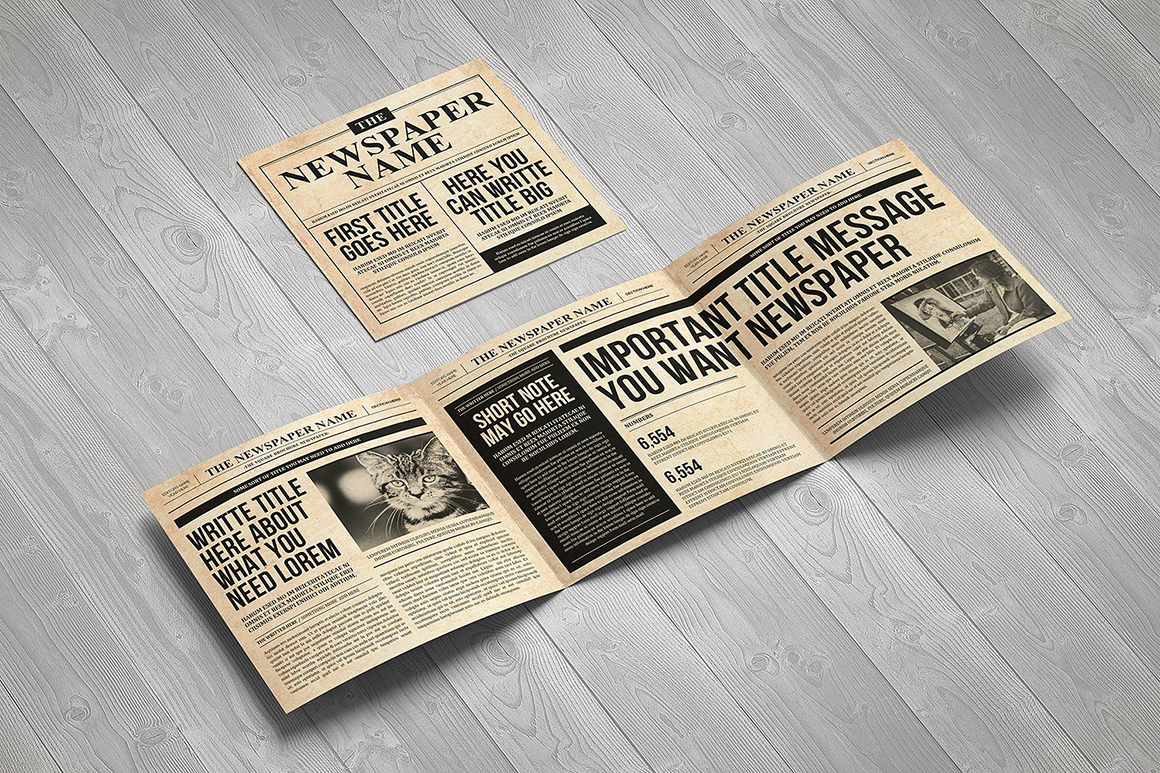 Newspaper Square Brochure Trifold