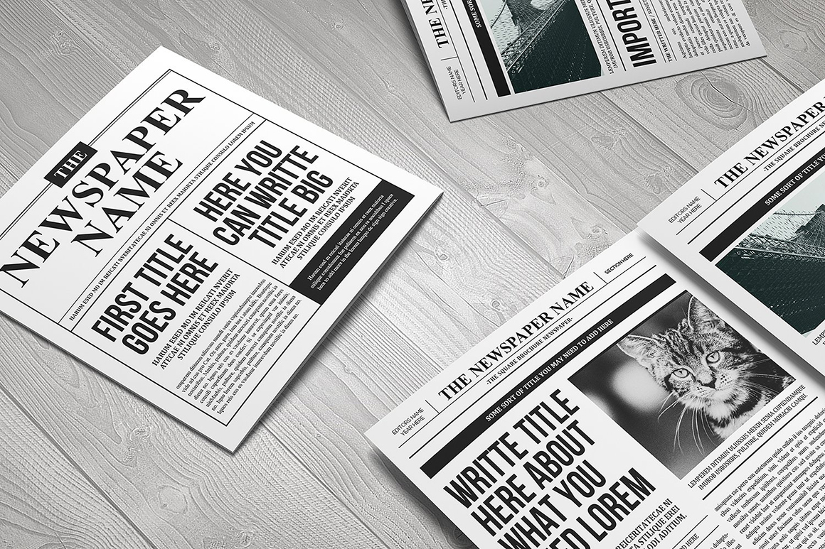 Newspaper Square Brochure Trifold Newspaper Square Brochure Trifold