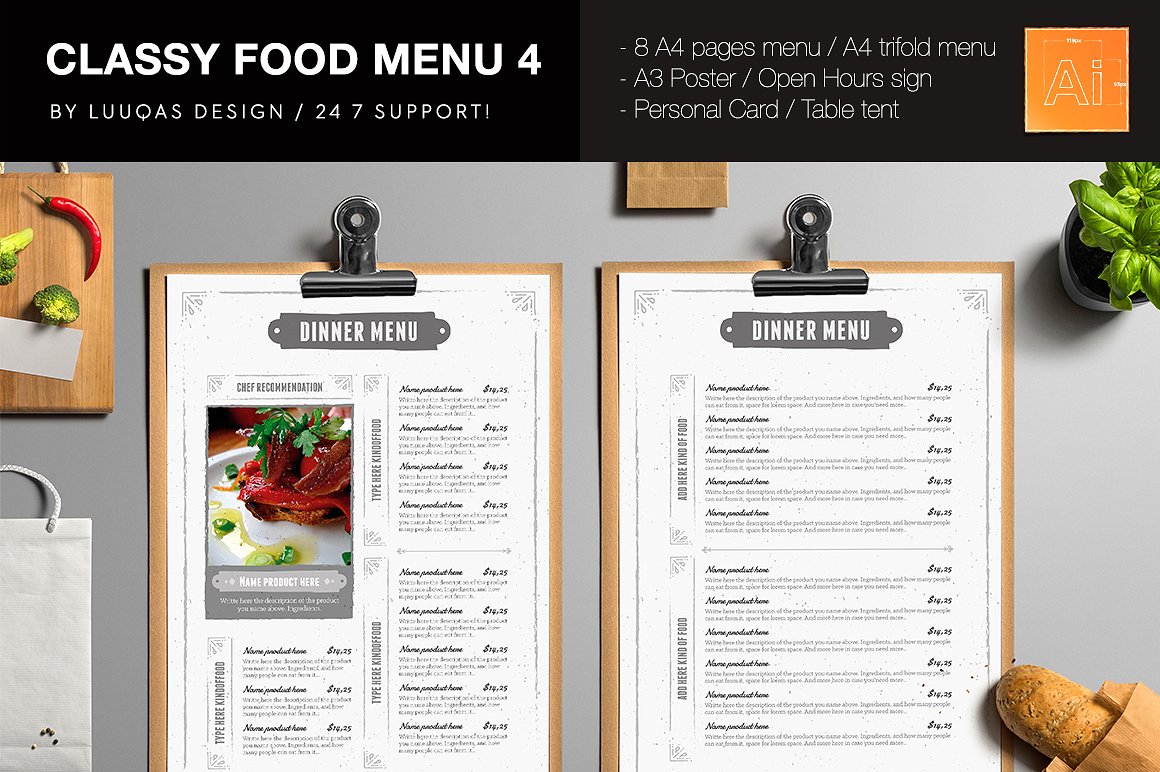 Classy Food Menu 4 Template