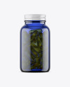 Blue Glass Fish Oil Bottle Mockup