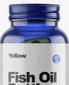 Blue Glass Fish Oil Bottle Mockup