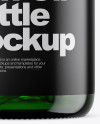 Green Glass Fish Oil Bottle Mockup