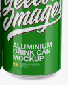 Pack of 4 Glossy Cans with Plastic Holder Mockup - Front View (High Angle Shot)