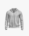 Melange Men’s Full-Zip Hoodie Mockup - Front View