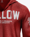 Melange Men’s Full-Zip Hoodie Mockup - Front View