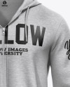 Melange Men’s Full-Zip Hoodie Mockup - Front View