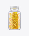 Clear Glass Fish Oil Bottle Mockup