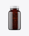 Dark Amber Glass Fish Oil Bottle Mockup