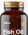 Dark Amber Glass Fish Oil Bottle Mockup