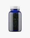 Dark Blue Glass Fish Oil Bottle Mockup