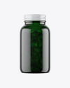 Dark Green Glass Fish Oil Bottle Mockup