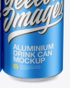 Pack of 4 Matte Metallic Cans with Plastic Holder Mockup - Front View (High Angle Shot)