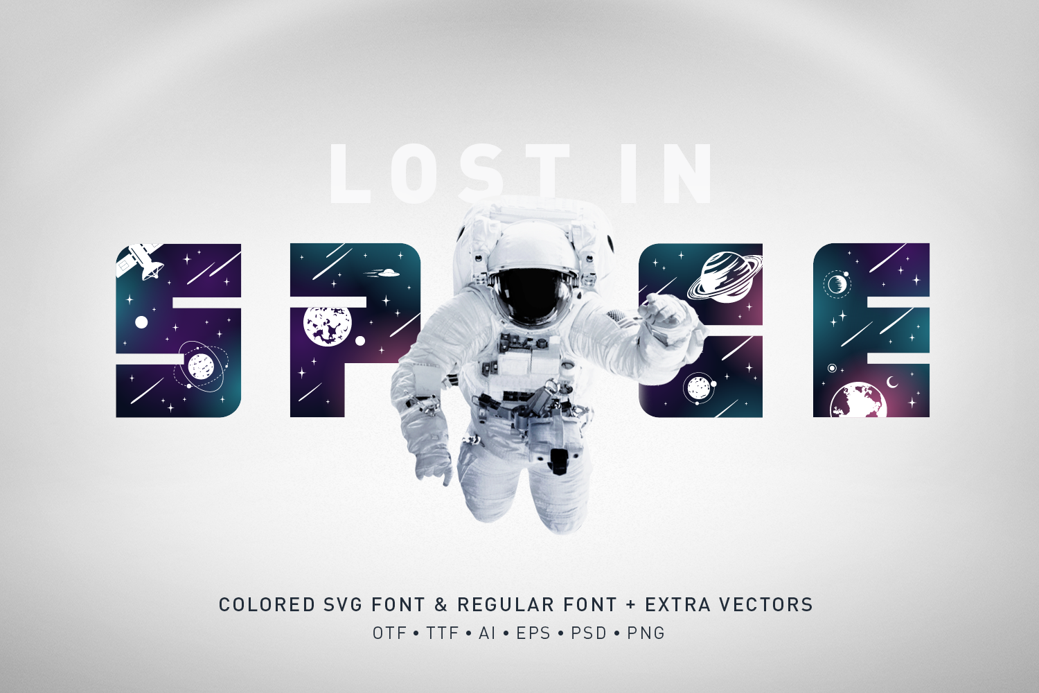 Lost In Space. Color Font (SVG) Lost In Space. Color Font (SVG)